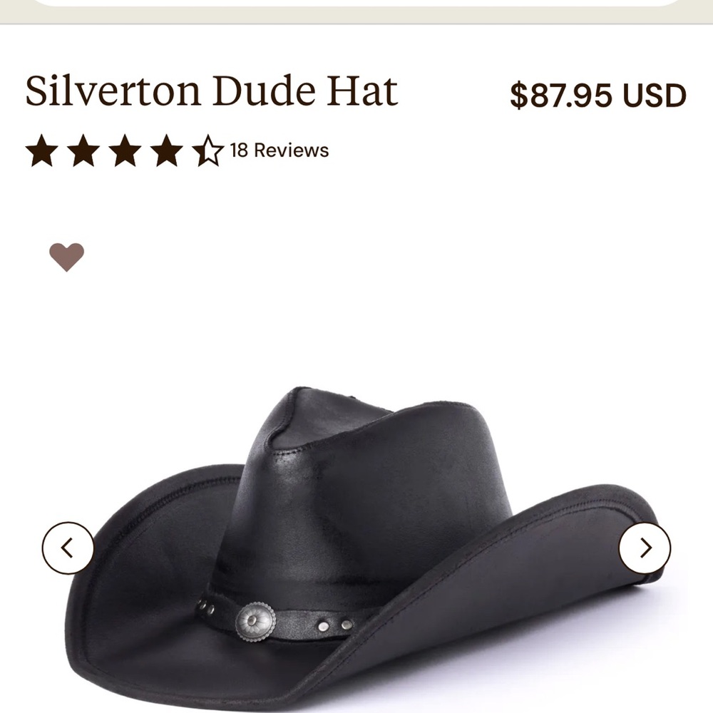 Minnetonka Black Leather Silverton Dude Cowboy Hat